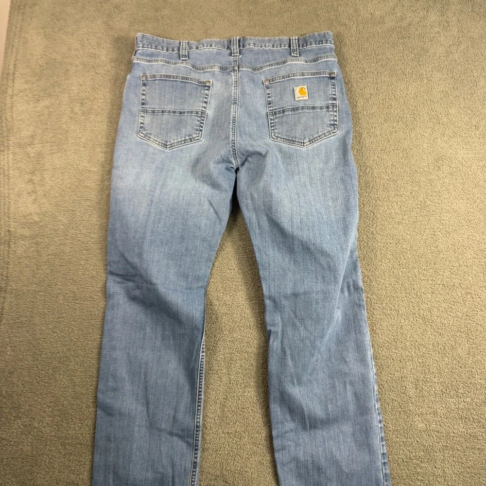 Carhartt Relaxed Fit Light Wash Denim Jeans Mens 38x32 Workwear Blue Pants